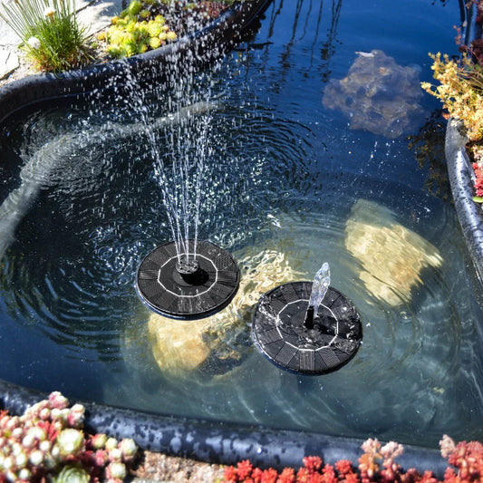 Fountain powered by solar panel