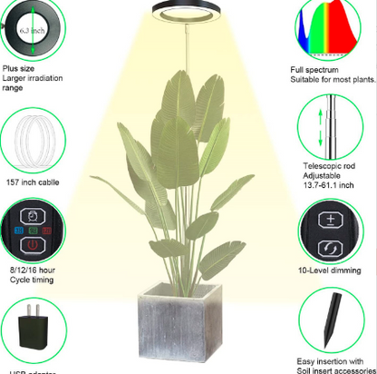 Plant lamp with Timer & Adjustable Height